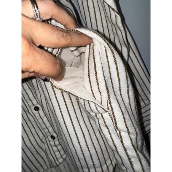 Madewell Flannel Sunday Shirt in Creeland Stripe size small - Picture 6 of 9